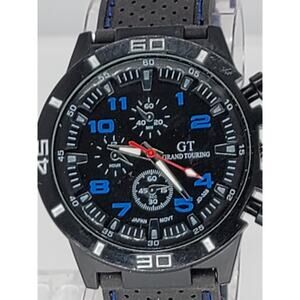 GT Grand Touring Men's Quartz Watch Black/Blue Band